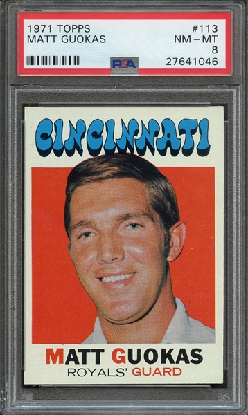 1971 TOPPS 113 MATT GUOKAS PSA NM-MT 8