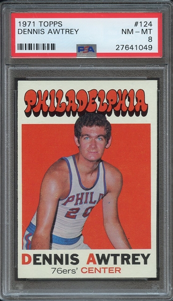 1971 TOPPS 124 DENNIS AWTREY PSA NM-MT 8