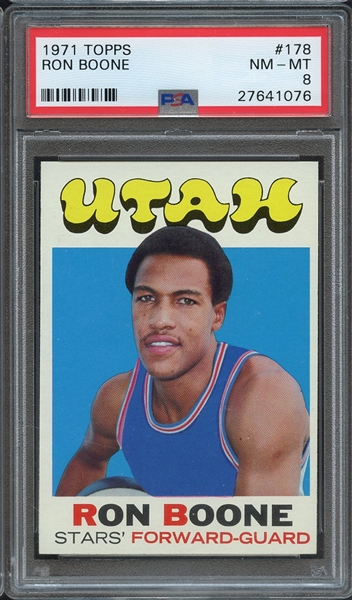 1971 TOPPS 178 RON BOONE PSA NM-MT 8