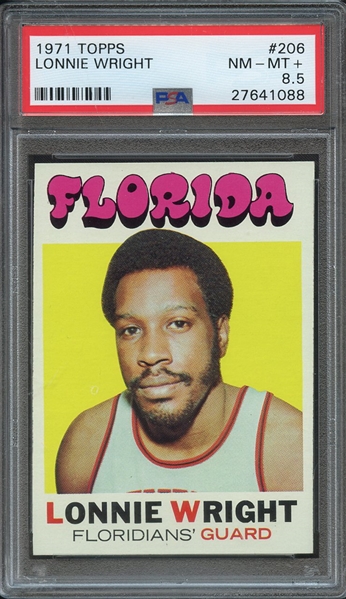 1971 TOPPS 206 LONNIE WRIGHT PSA NM-MT+ 8.5