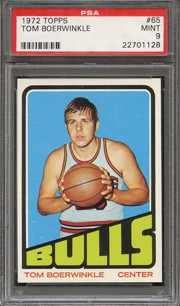 1972 TOPPS 65 TOM BOERWINKLE PSA MINT 9