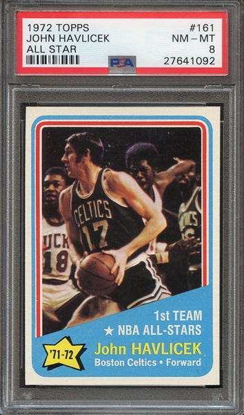 1972 TOPPS 161 JOHN HAVLICEK ALL STAR PSA NM-MT 8