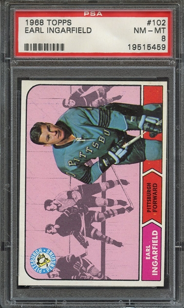 1968 TOPPS 102 EARL INGARFIELD PSA NM-MT 8