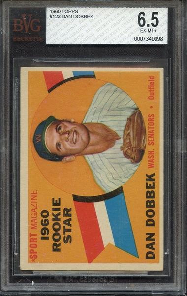 1960 TOPPS 123 DAN DOBBEK BV EX-MT+ 6.5