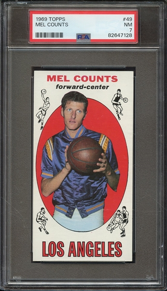 1969 TOPPS 49 MEL COUNTS PSA NM 7