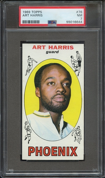 1969 TOPPS 76 ART HARRIS PSA NM 7