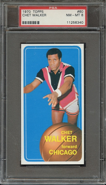 1970 TOPPS 60 CHET WALKER PSA NM-MT 8