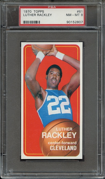 1970 TOPPS 61 LUTHER RACKLEY PSA NM-MT 8