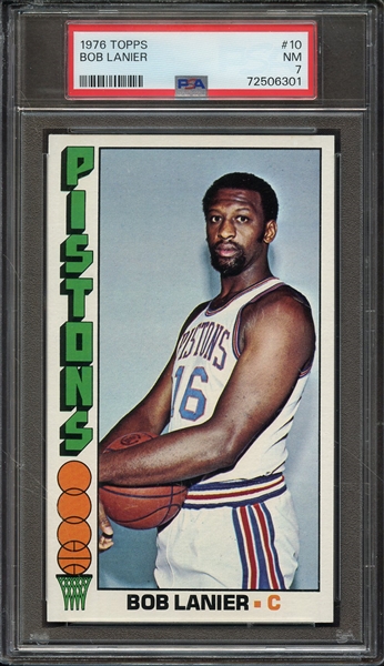 1976 TOPPS 10 BOB LANIER PSA NM 7