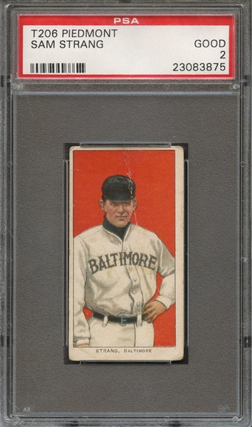 1909-11 T206 PIEDMONT SAM STRANG PSA GOOD 2