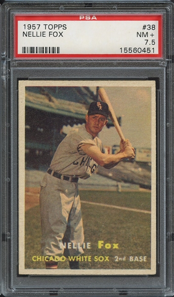 1957 TOPPS 38 NELLIE FOX PSA NM+ 7.5