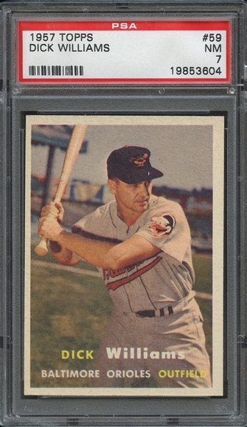 1957 TOPPS 59 DICK WILLIAMS PSA NM 7