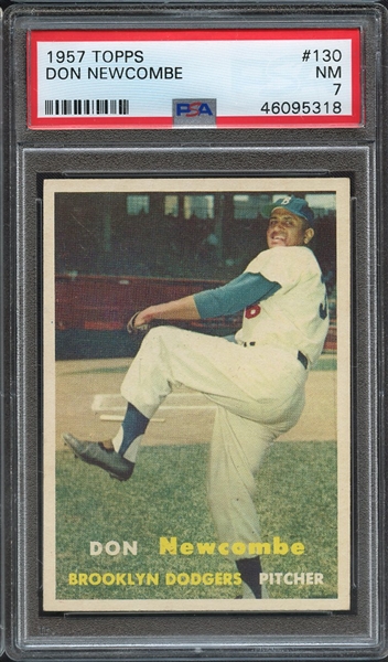 1957 TOPPS 130 DON NEWCOMBE PSA NM 7