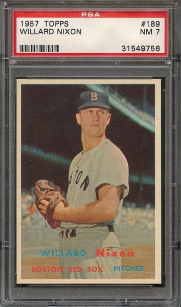 1957 TOPPS 189 WILLARD NIXON PSA NM 7