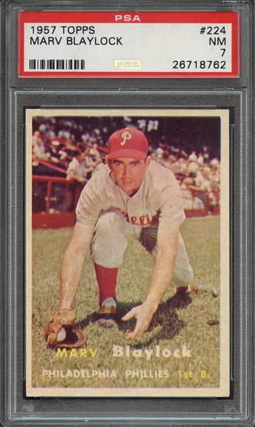 1957 TOPPS 224 MARV BLAYLOCK PSA NM 7
