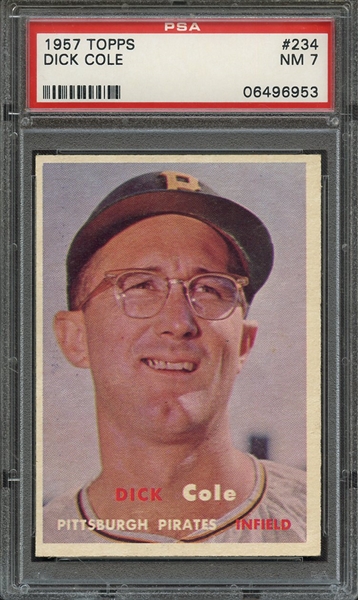1957 TOPPS 234 DICK COLE PSA NM 7