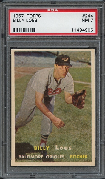 1957 TOPPS 244 BILLY LOES PSA NM 7