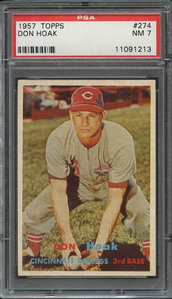 1957 TOPPS 274 DON HOAK PSA NM 7