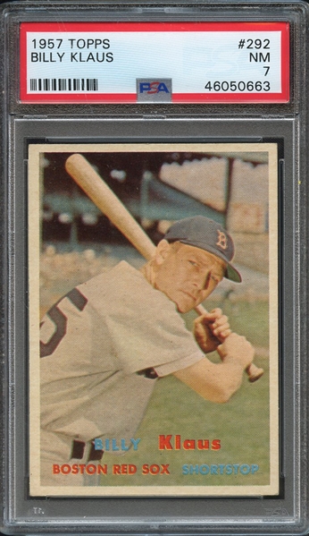 1957 TOPPS 292 BILLY KLAUS PSA NM 7