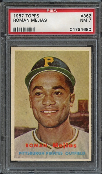 1957 TOPPS 362 ROMAN MEJIAS PSA NM 7