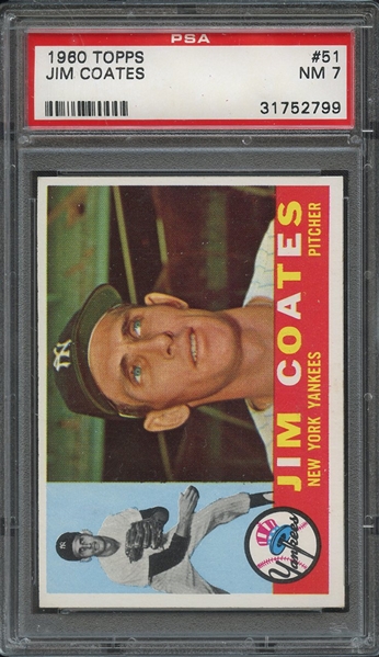 1960 TOPPS 51 JIM COATES PSA NM 7