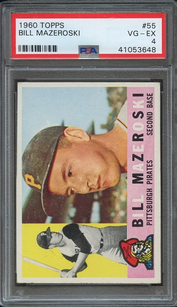 1960 TOPPS 55 BILL MAZEROSKI PSA VG-EX 4