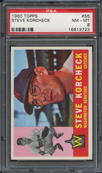 1960 TOPPS 56 STEVE KORCHECK PSA NM-MT 8