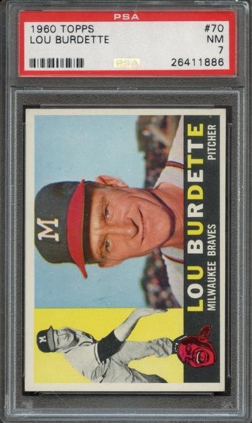 1960 TOPPS 70 LOU BURDETTE PSA NM 7
