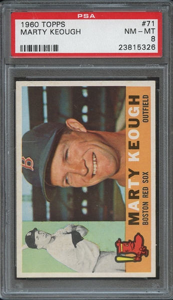 1960 TOPPS 71 MARTY KEOUGH PSA NM-MT 8