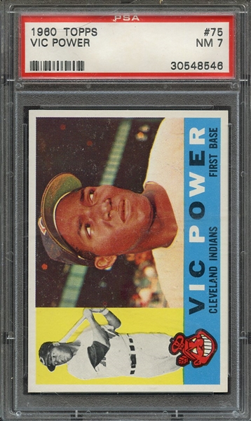 1960 TOPPS 75 VIC POWER PSA NM 7