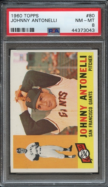 1960 TOPPS 80 JOHNNY ANTONELLI PSA NM-MT 8