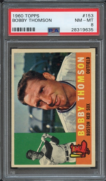 1960 TOPPS 153 BOBBY THOMSON PSA NM-MT 8