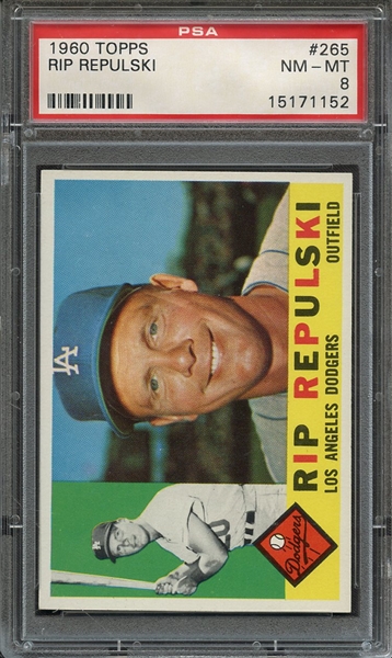1960 TOPPS 265 RIP REPULSKI PSA NM-MT 8