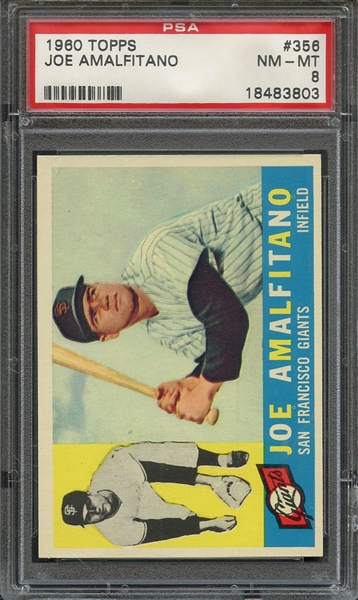 1960 TOPPS 356 JOE AMALFITANO PSA NM-MT 8