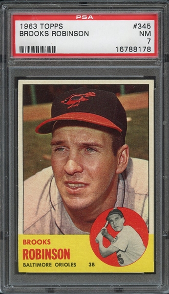 1963 TOPPS 345 BROOKS ROBINSON PSA NM 7