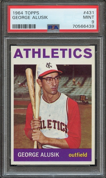 1964 TOPPS 431 GEORGE ALUSIK PSA MINT 9