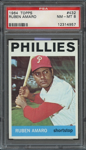 1964 TOPPS 432 RUBEN AMARO PSA NM-MT 8