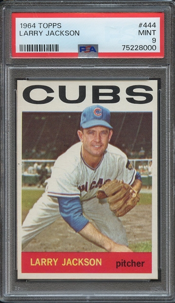 1964 TOPPS 444 LARRY JACKSON PSA MINT 9
