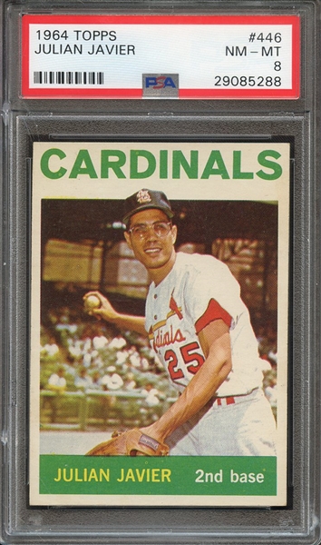 1964 TOPPS 446 JULIAN JAVIER PSA NM-MT 8