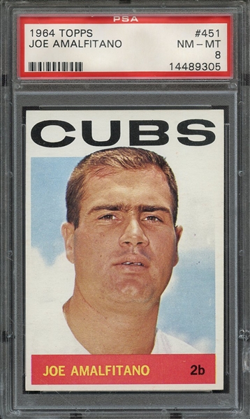 1964 TOPPS 451 JOE AMALFITANO PSA NM-MT 8