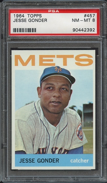1964 TOPPS 457 JESSE GONDER PSA NM-MT 8