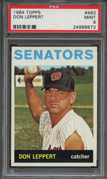 1964 TOPPS 463 DON LEPPERT PSA MINT 9