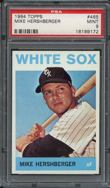 1964 TOPPS 465 MIKE HERSHBERGER PSA MINT 9