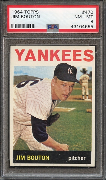 1964 TOPPS 470 JIM BOUTON PSA NM-MT 8