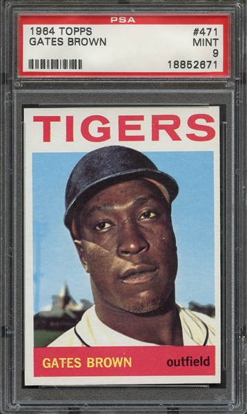 1964 TOPPS 471 GATES BROWN PSA MINT 9