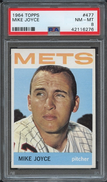 1964 TOPPS 477 MIKE JOYCE PSA NM-MT 8