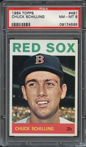 1964 TOPPS 481 CHUCK SCHILLING PSA NM-MT 8