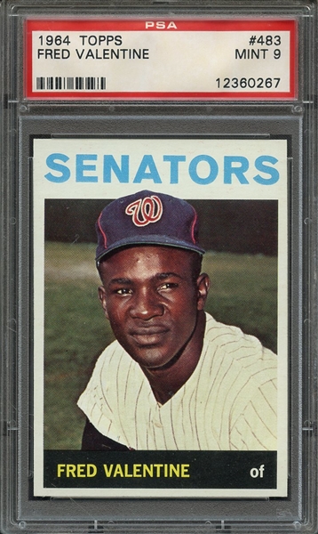 1964 TOPPS 483 FRED VALENTINE PSA MINT 9