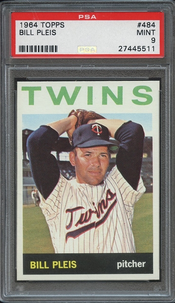 1964 TOPPS 484 BILL PLEIS PSA MINT 9