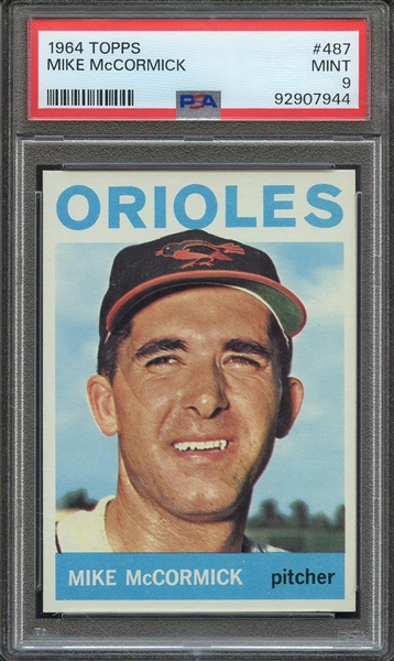 1964 TOPPS 487 MIKE McCORMICK PSA MINT 9